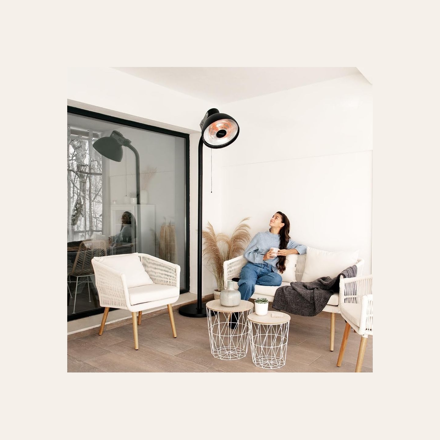 Cecotec ReadyWarm 21000 Carbon Focus | Infrared Heater | 2100 W | Number of power levels 3 | Suitable for rooms up to 20 m² | Bl
