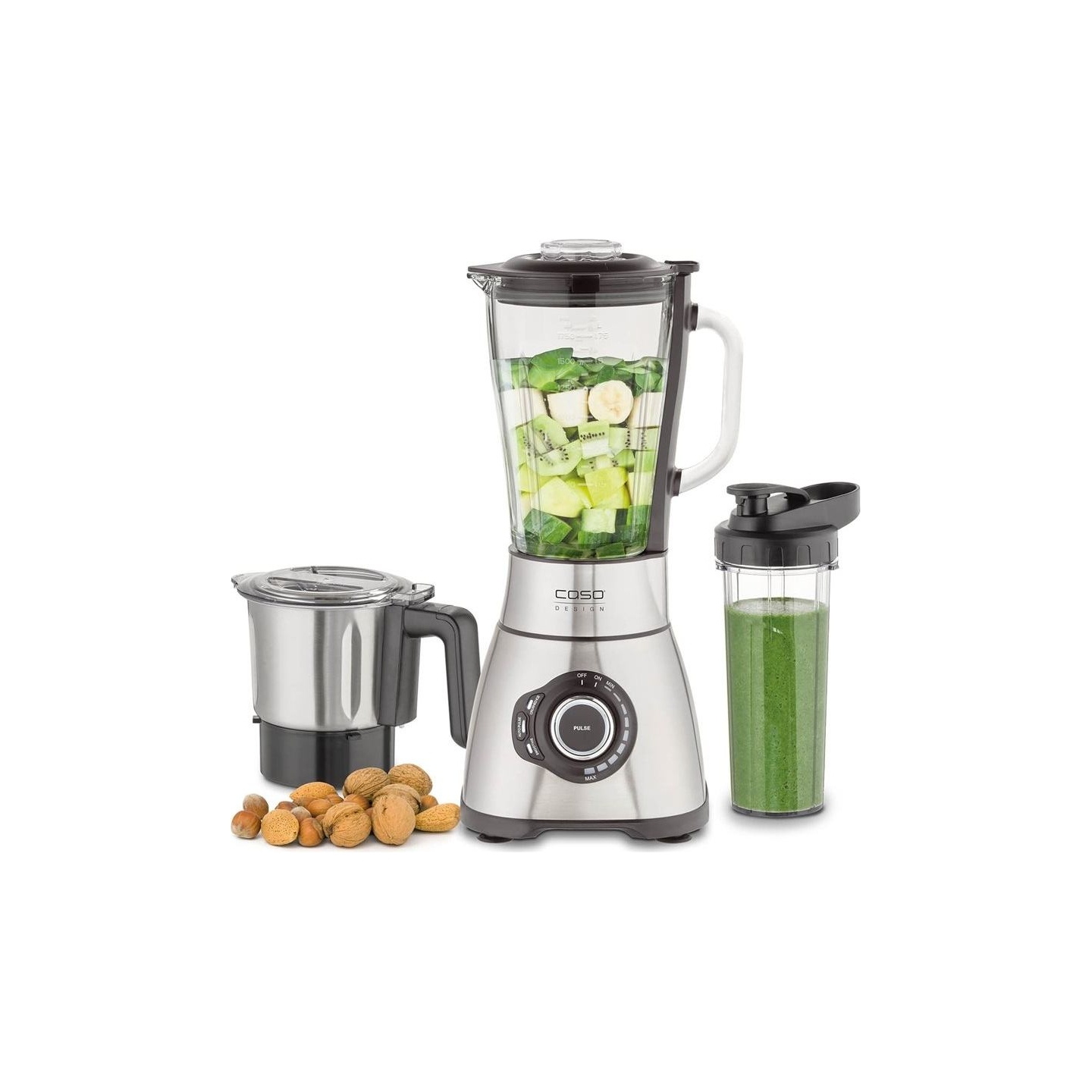 Caso | Blender | B1800 | Tabletop | 1800 W | Jar material Glass | Jar capacity 1.75 L | Ice crushing | Mini chopper | Stainless 