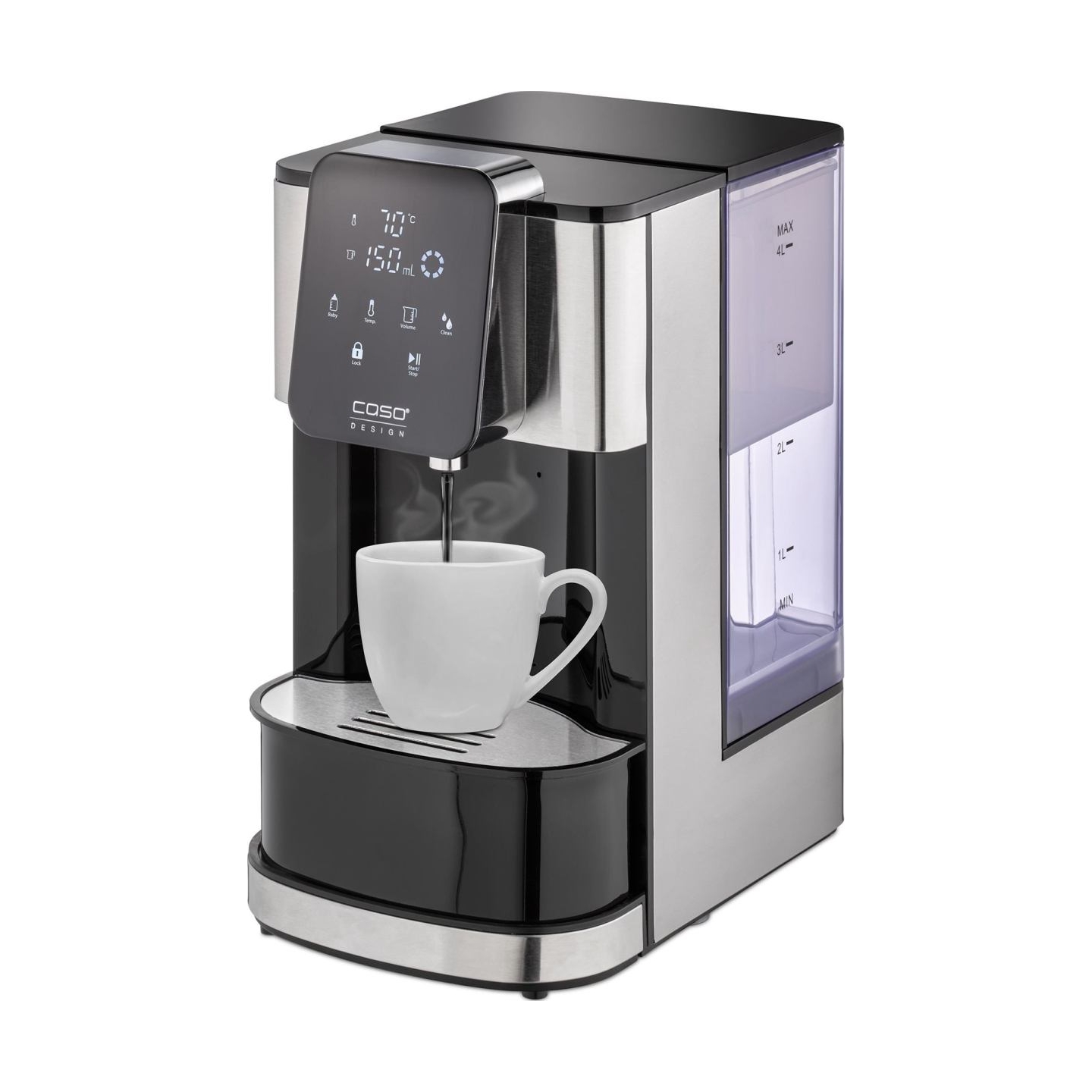 Caso | Turbo Hot Water Dispenser | HW 1660 | Water Dispenser | 2600 W | 4 L | Plastic/Stainless Steel | Black/Stainless Steel
