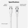 Hyper | HyperJuice USB-C Silicone Charging Cable, 1.5 m, White | HJ4011WHGL