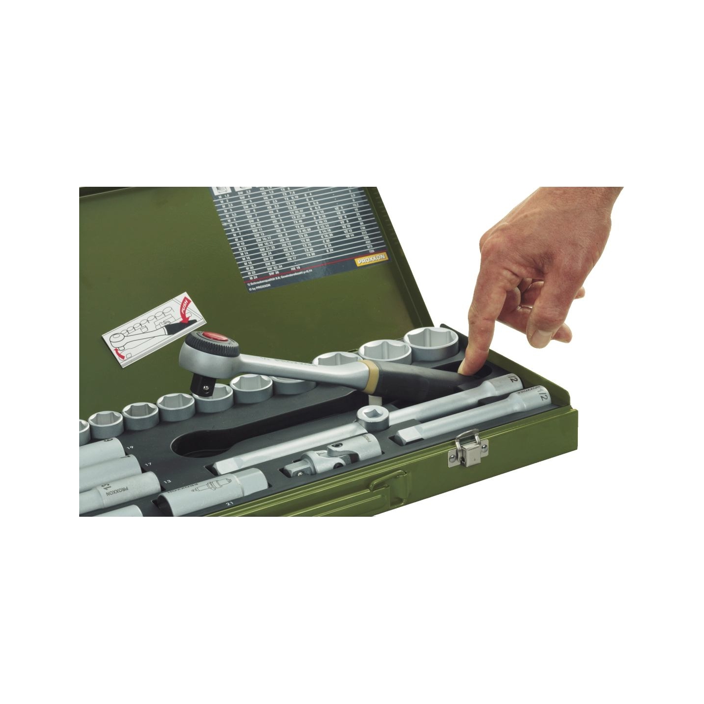 Proxxon | Socket and Ratchet Set, 3/8" | 65 pc(s)