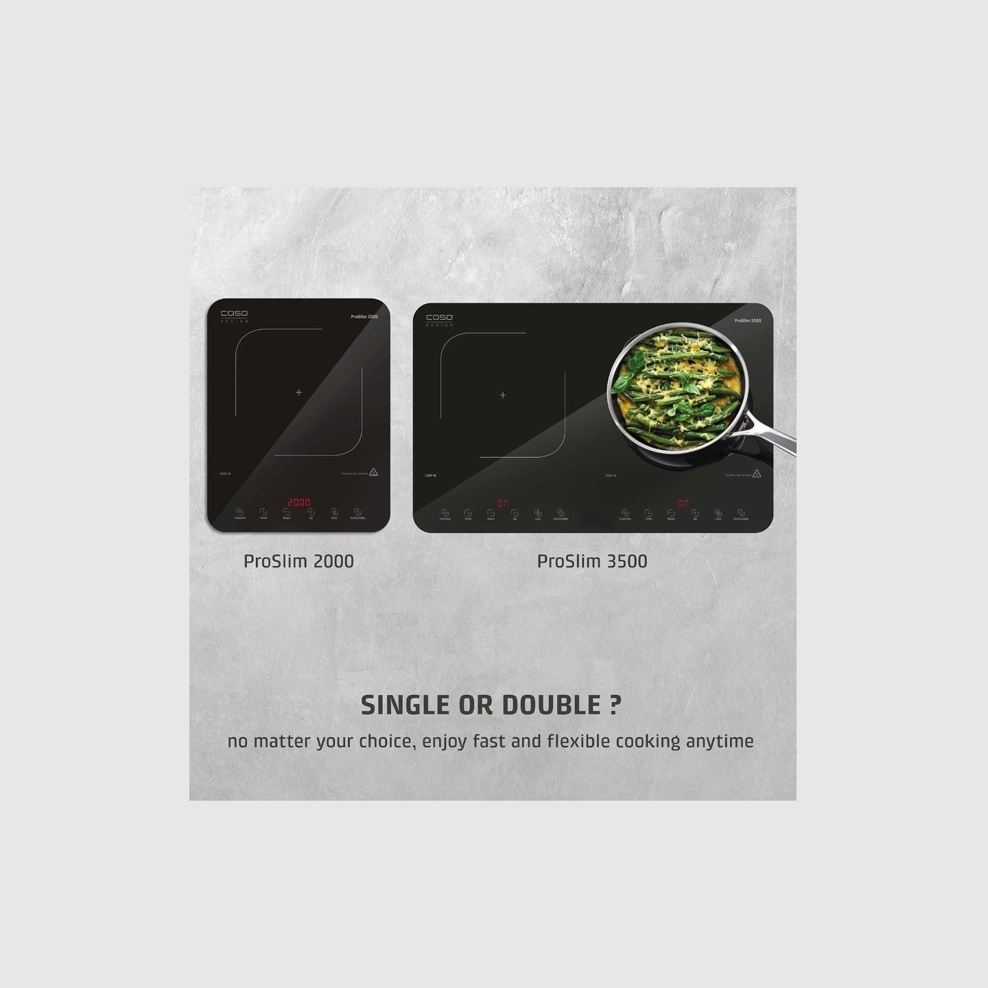 Caso Mobile Single Hob | ProSlim 2000 | Induction | Number of burners/cooking zones 1 | Touch | Timer | Black