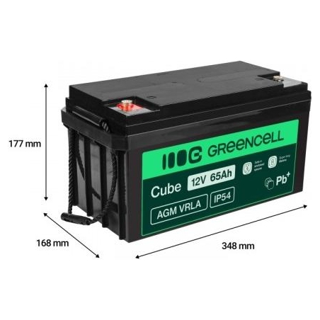 Green Cell Battery AGM VRLA 12V 65Ah IP54
