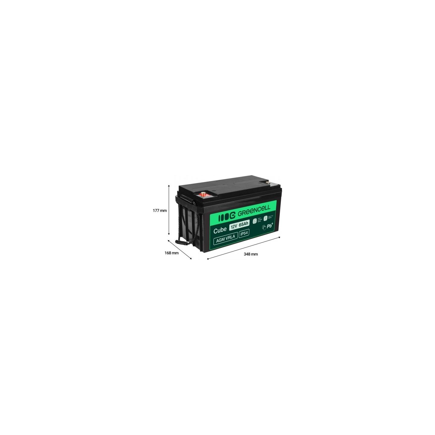 Green Cell Battery AGM VRLA 12V 65Ah IP54
