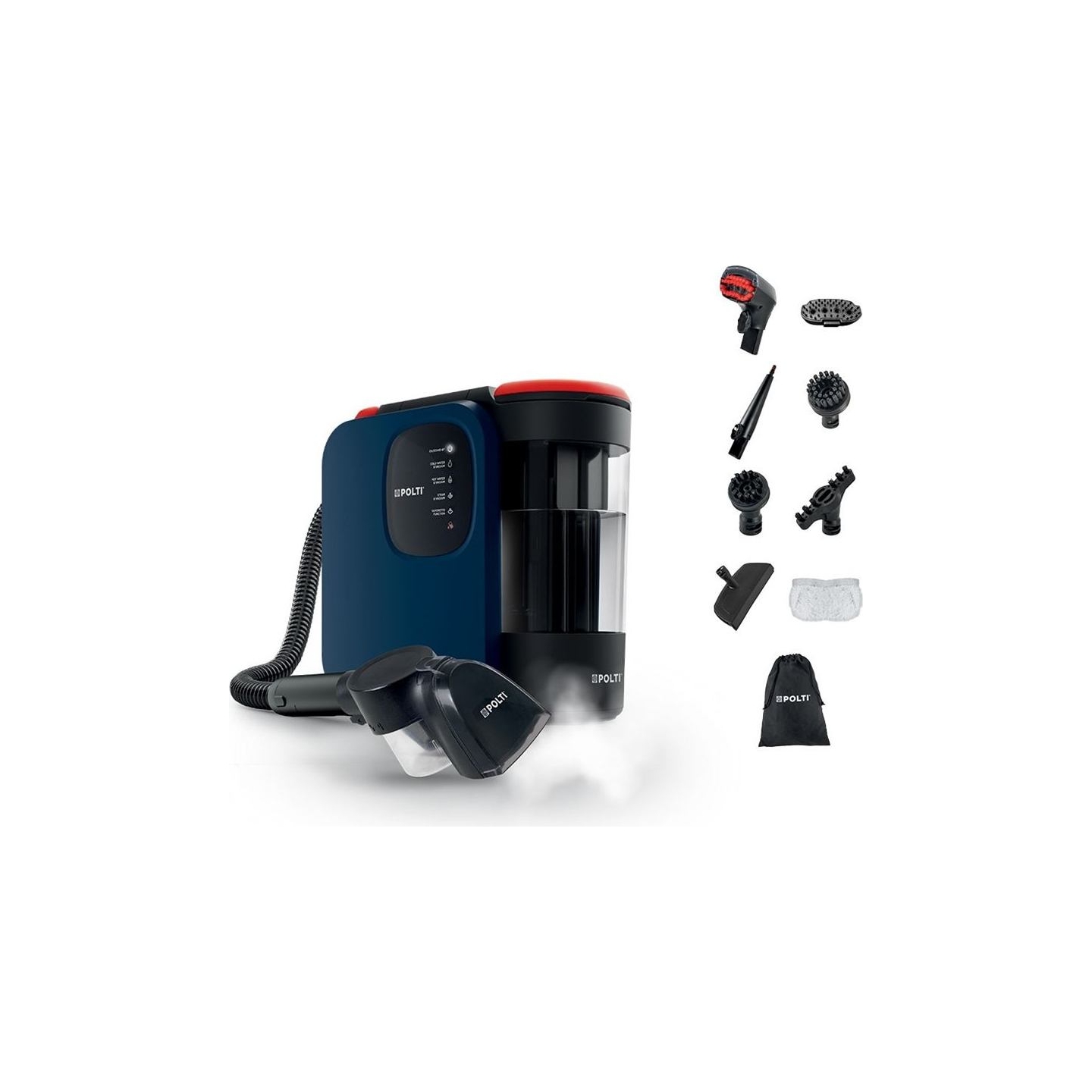 Polti Steam cleaner | StainOver Pet SC40 | Power 2000 W | Water tank capacity 1.6 L | Blue/Black
