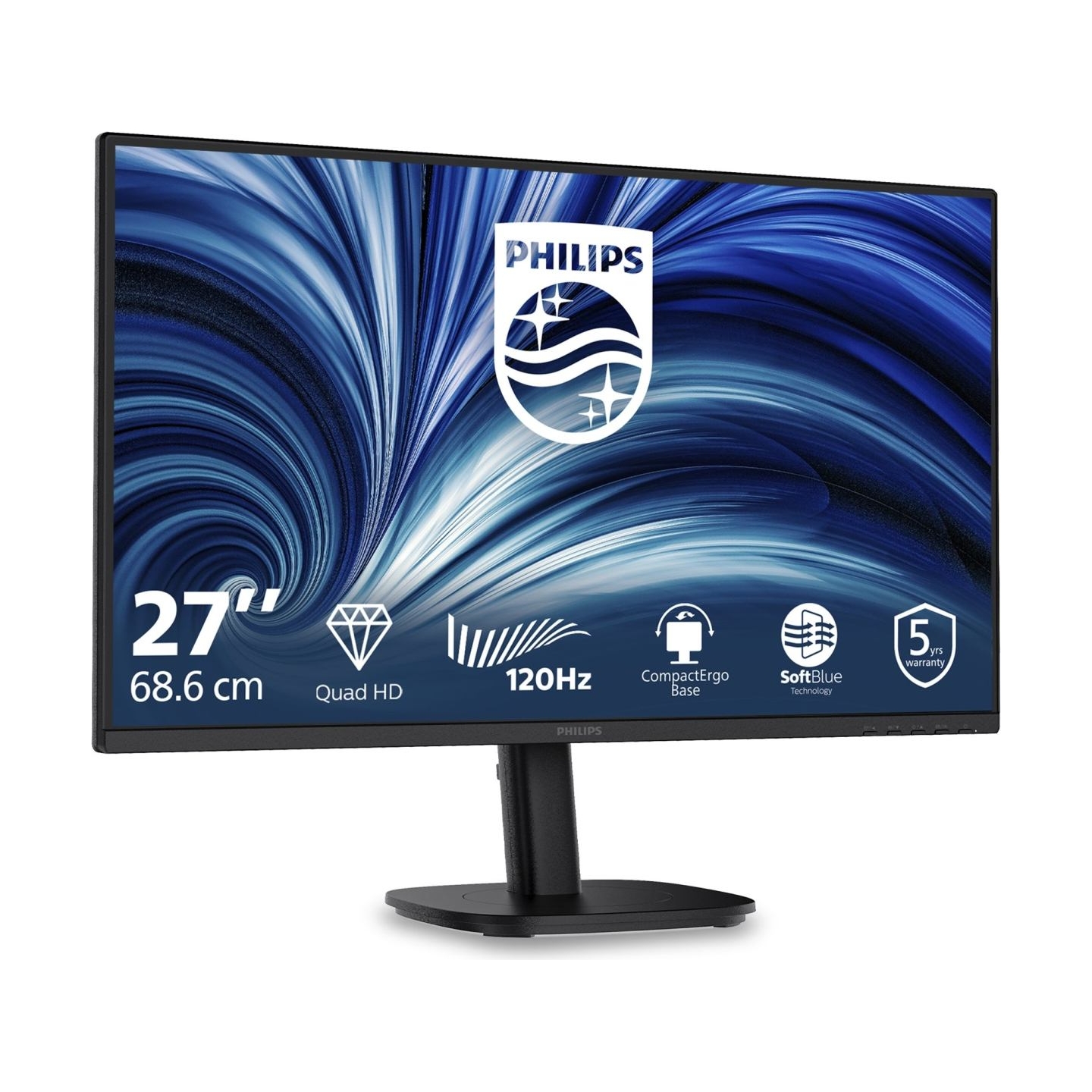 Philips 27B2N3500/00 | 27 " | IPS | QHD | 16:9 | 120 Hz | 2560 x 1440 pixels | HDMI ports quantity 2 | Black
