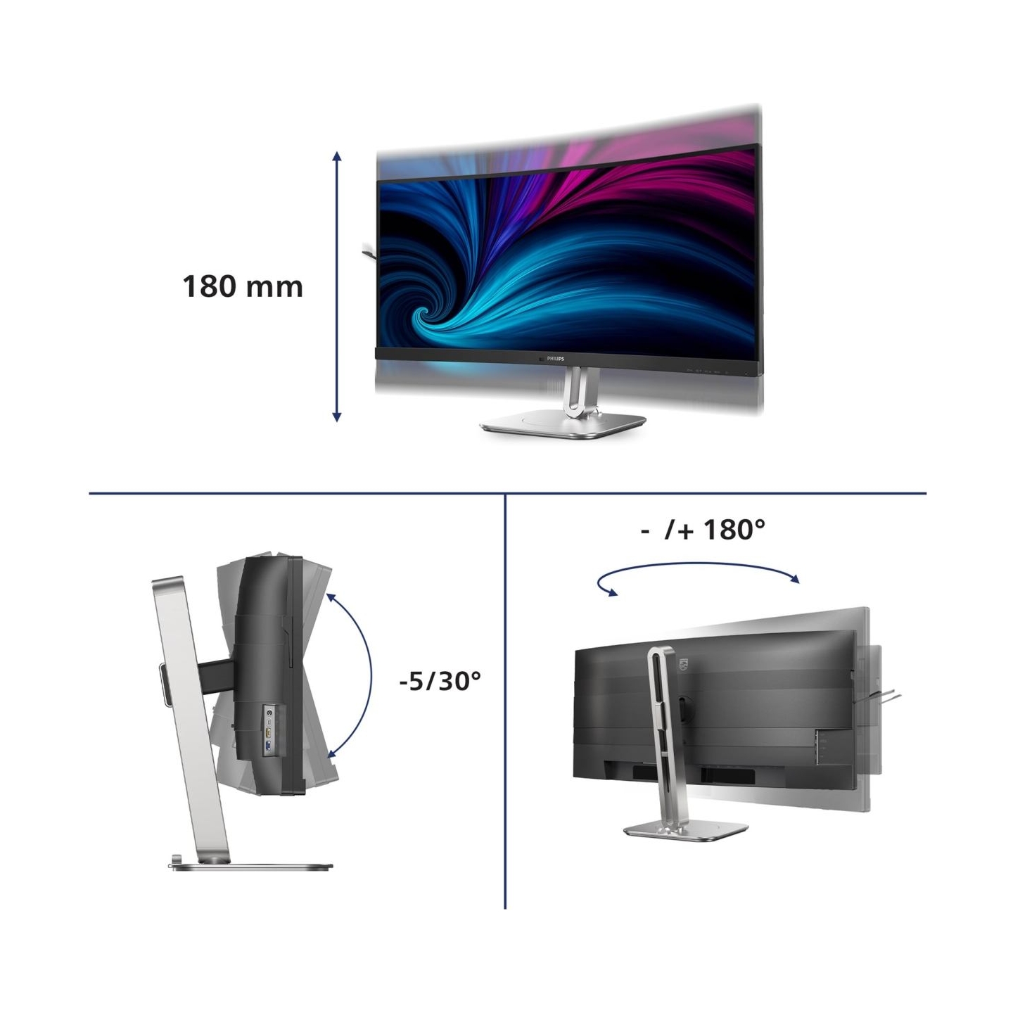 Philips 34B2U5900C/00 34" DUAL Mode Curved Business monitor 21:9/5120x2160/350cdm2/2ms/DP HDMI USB-C | Philips | 34B2U5900C/00 |