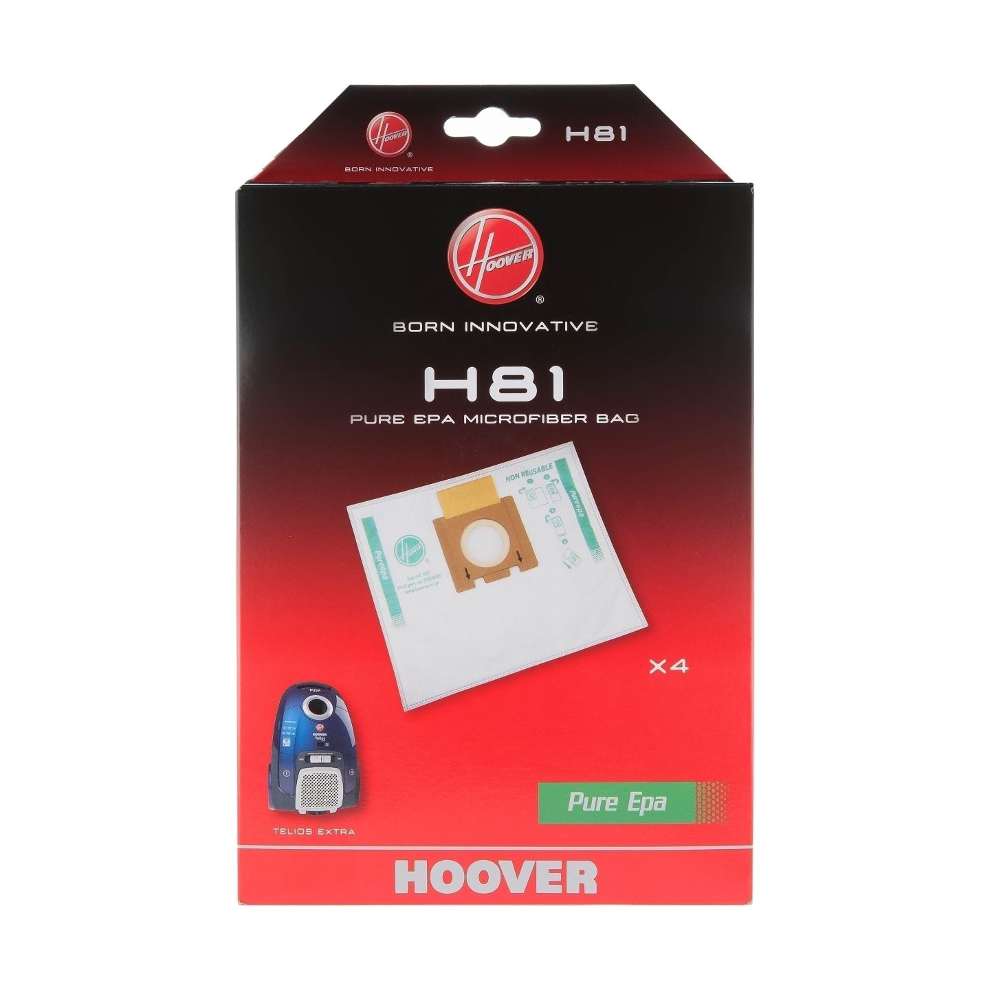 Hoover | Pure Epa microfiber Vacuum cleaner bags | H81, | White