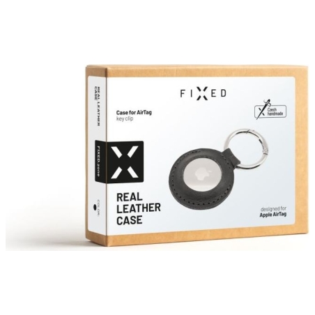 Fixed | Case for AirTag | Genuine cowhide | Black