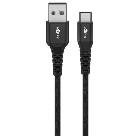 Goobay | USB-C to USB-A Supersoft Textile Cable with Metal Plugs | 74527