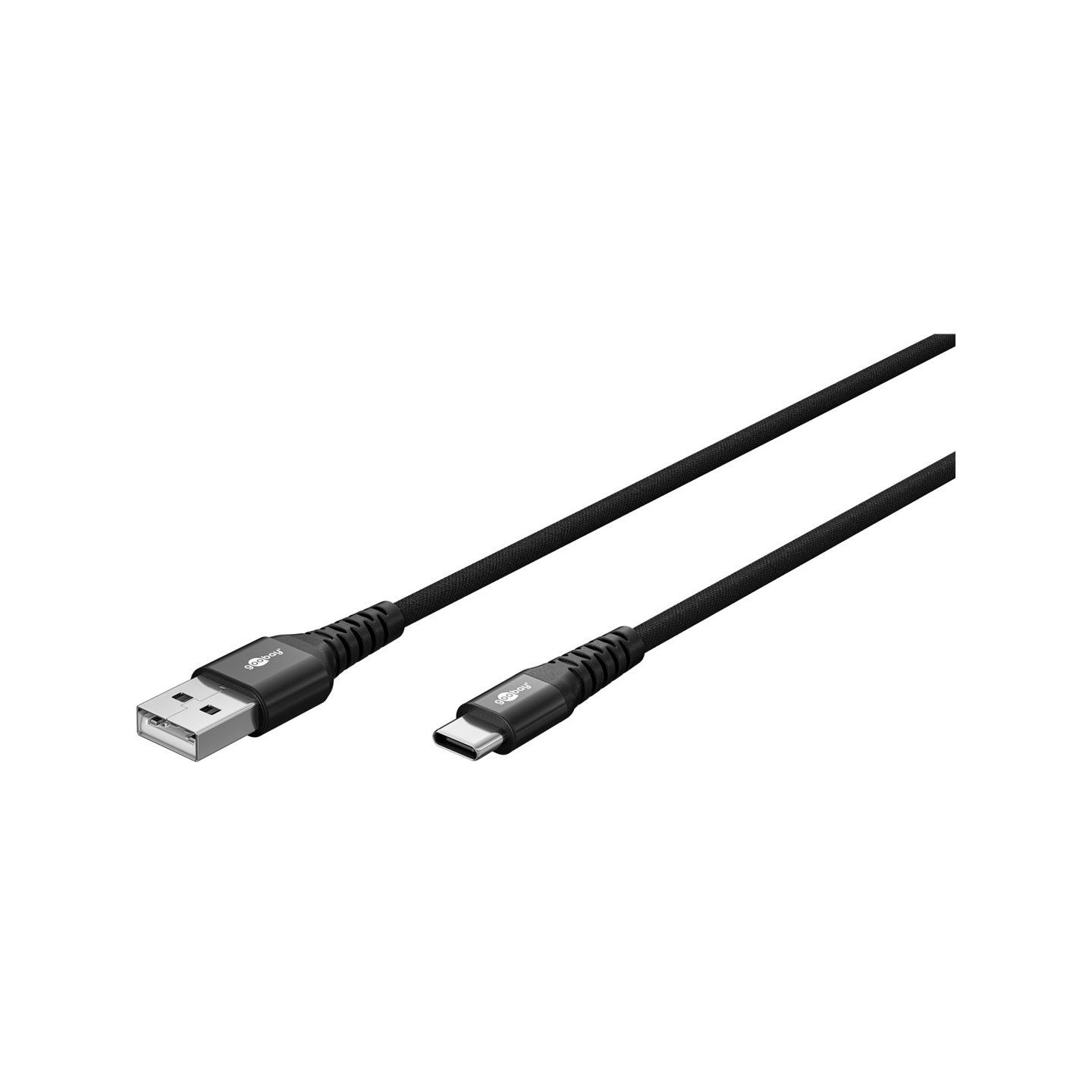 Goobay | USB-C to USB-A Supersoft Textile Cable with Metal Plugs | 74527