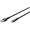 Goobay | USB-C to USB-A Supersoft Textile Cable with Metal Plugs | 74527