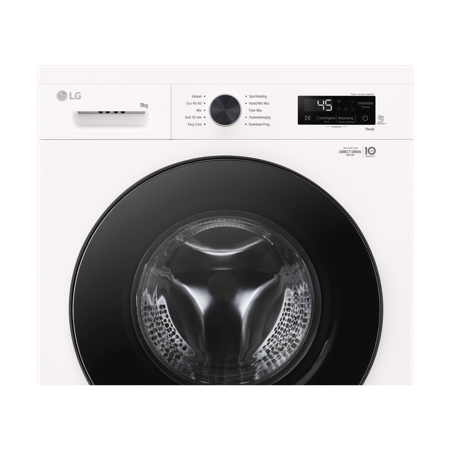 LG Washing machine | F4X1009NWB | Energy efficiency class A | Front loading | Washing capacity 9 kg | 1400 RPM | Depth 55 cm | W