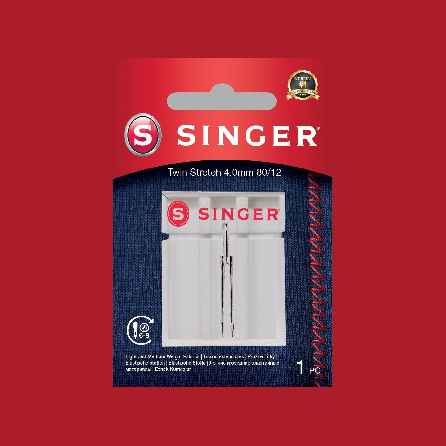 Singer | Twin Stretch Needle, Decorative, 4.0 80/12 1PK