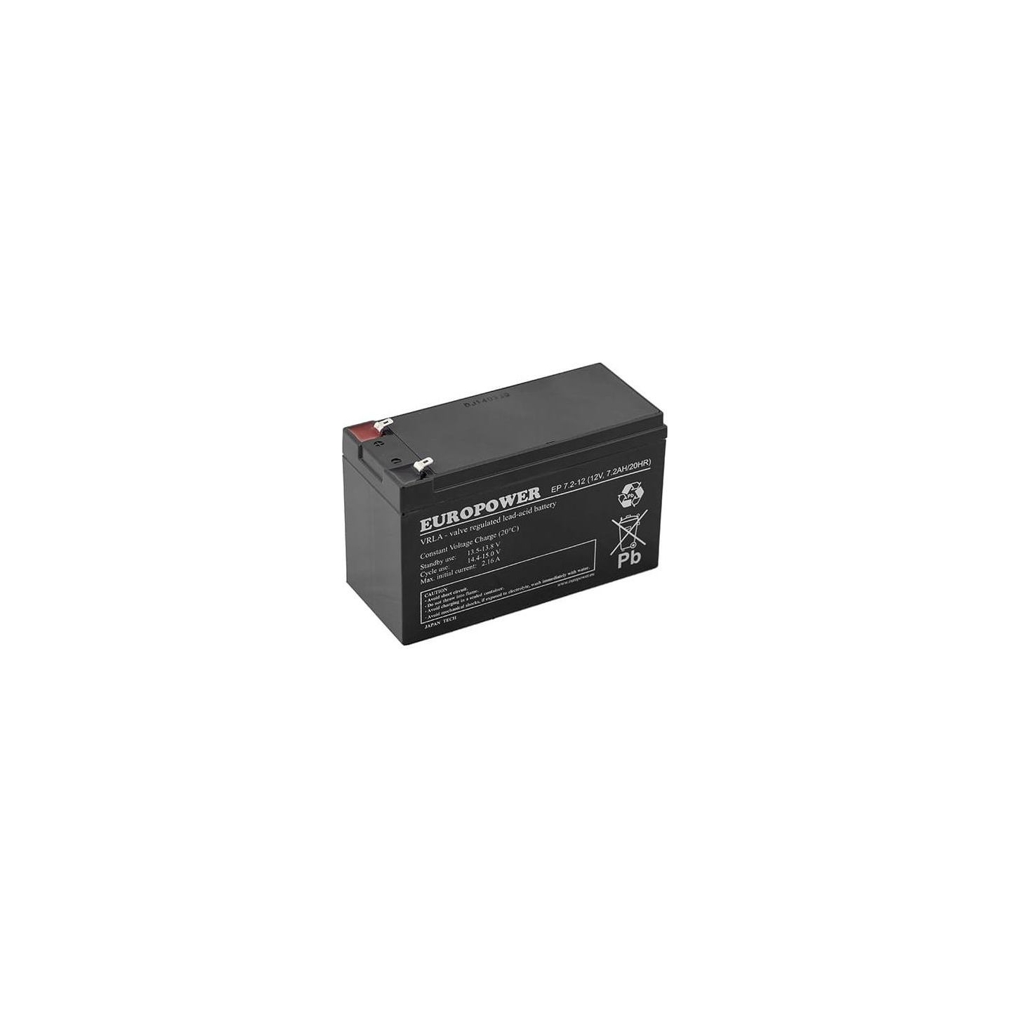 EMU BATTERY 12V 7.2AH VRLA/EP7.2-12 T2 EUROPOWER EMU