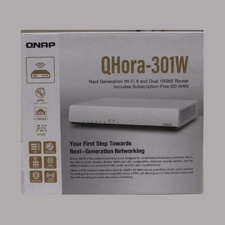 Qnap QHora-301W WiFi 6 up to 3.5Gbps Speed AX optimized Quad-Core Processor 4x4 MU-MIMO & OFDMA 2* 10GbE (Multi-Gig) WAN/LAN adj