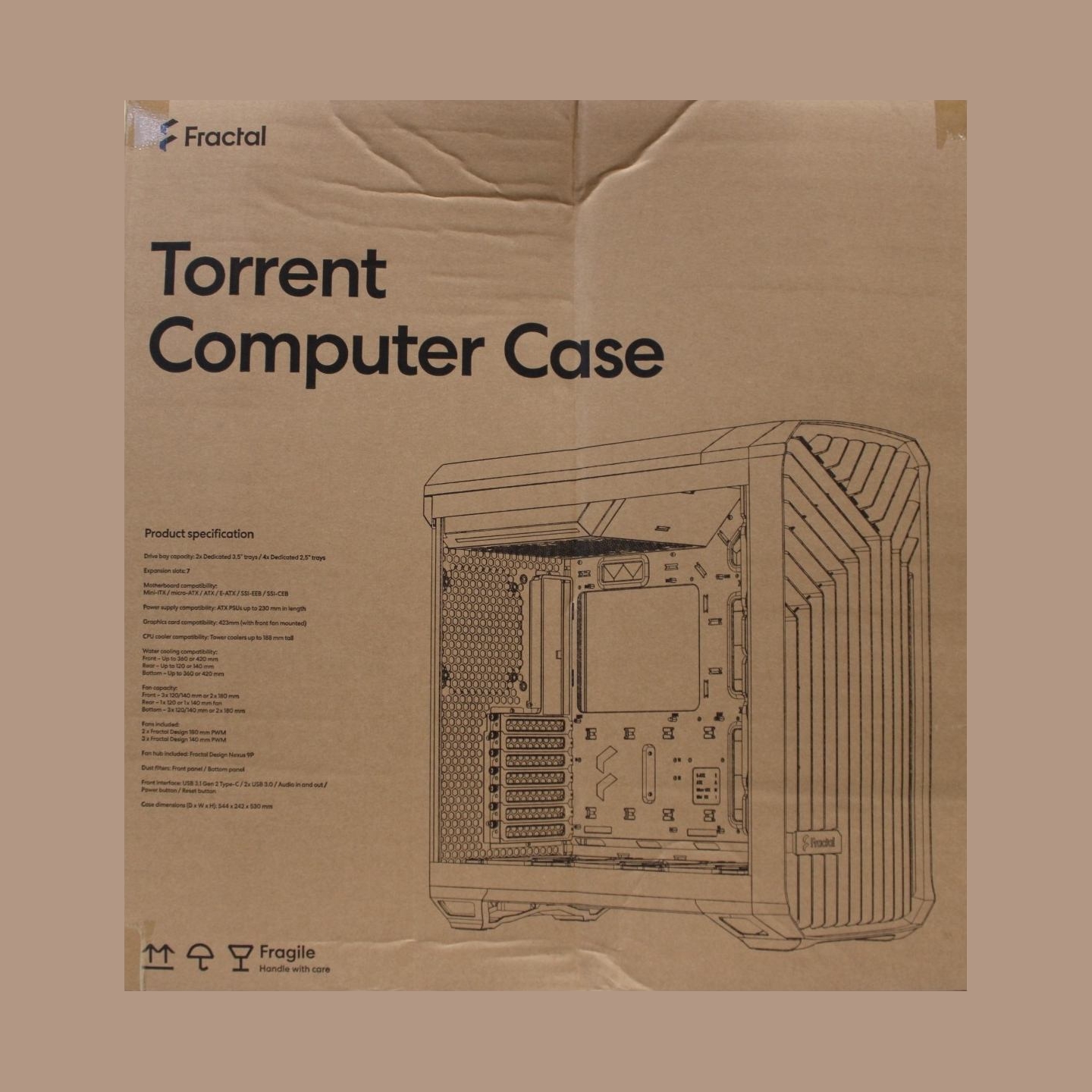 Fractal Design Torrent Black RGB TG  | Fractal Design | Torrent Black RGB TG Light Tint | Torrent Black RGB TG | ATX | Black | D