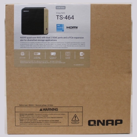 Qnap | 4-Bay desktop NAS | TS-464-8G | Intel Celeron | N5095 4-core | Processor frequency 2.9 GHz | 8 GB | DEMO (SCRATCHED)