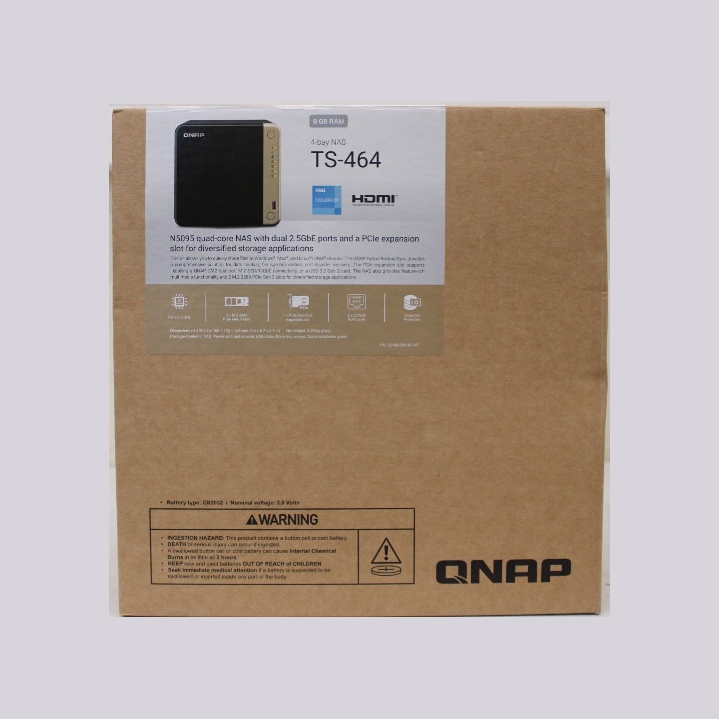 Qnap | 4-Bay desktop NAS | TS-464-8G | Intel Celeron | N5095 4-core | Processor frequency 2.9 GHz | 8 GB | DEMO (SCRATCHED)