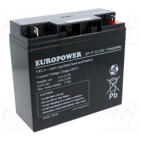 EMU BATTERY 12V 17AH VRLA/EP17-12 EUROPOWER EMU