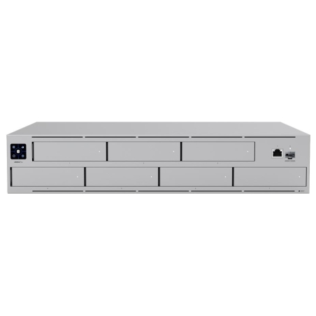 Ubiquiti UNAS-Pro-EU 2U rack-mount NAS with (7) 2.5/3.5" drive bays and 10 Gbps performance designed for large-scale file storag