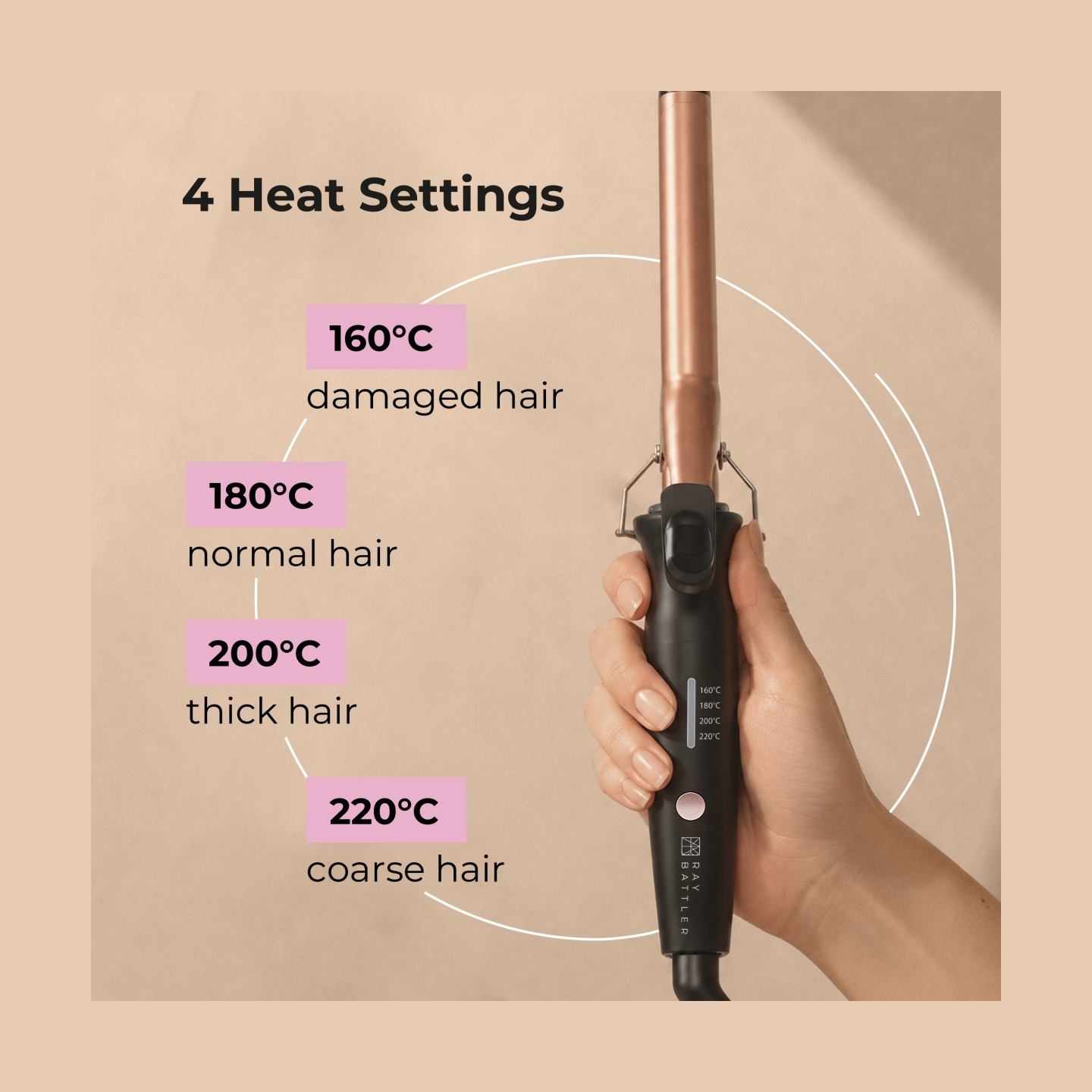 Ray Battler RB 6568 Curling Iron 19mm Diameter