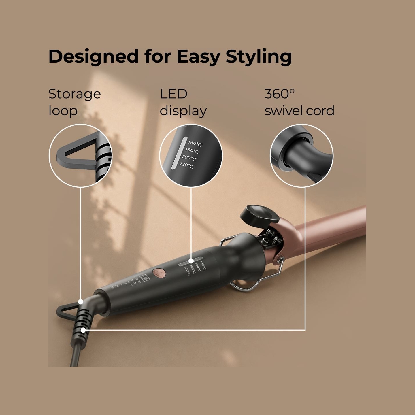 Ray Battler RB 6568 Curling Iron 19mm Diameter