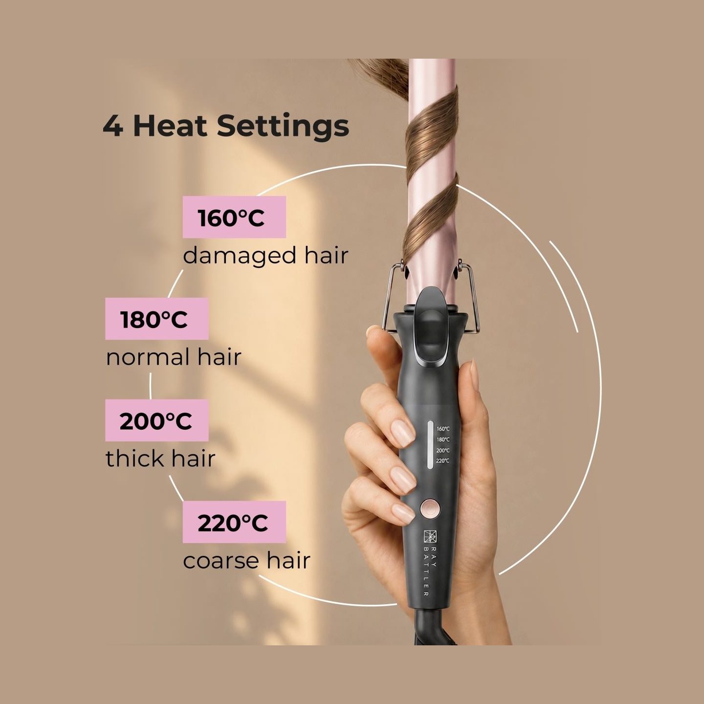 Ray Battler RB 6566 Curling Iron 25mm Diameter