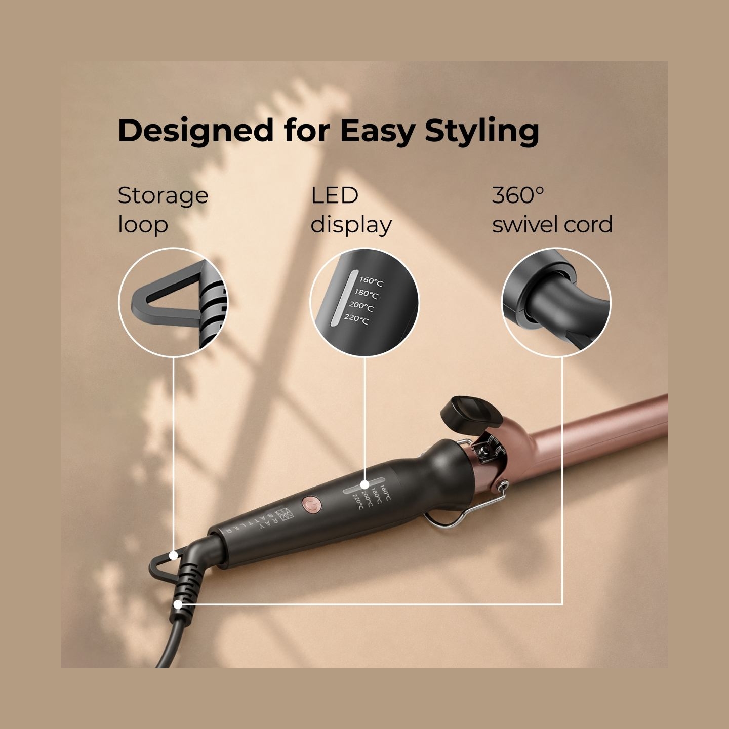 Ray Battler RB 6566 Curling Iron 25mm Diameter