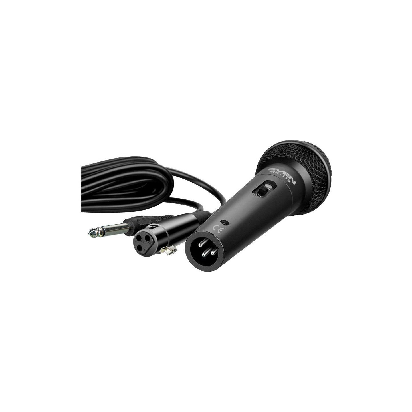 Sven Microphone SVEN MK-110 (wired, dynamic, metal, cable 4.0m, 6.3 / 3.5 mm jack, black)