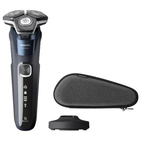Philips Series 5000 wet and dry electric shaver S5885/35, SkinIQ, SteelPrecision blades, 360-D flexible heads, PowerAdapt Sensor