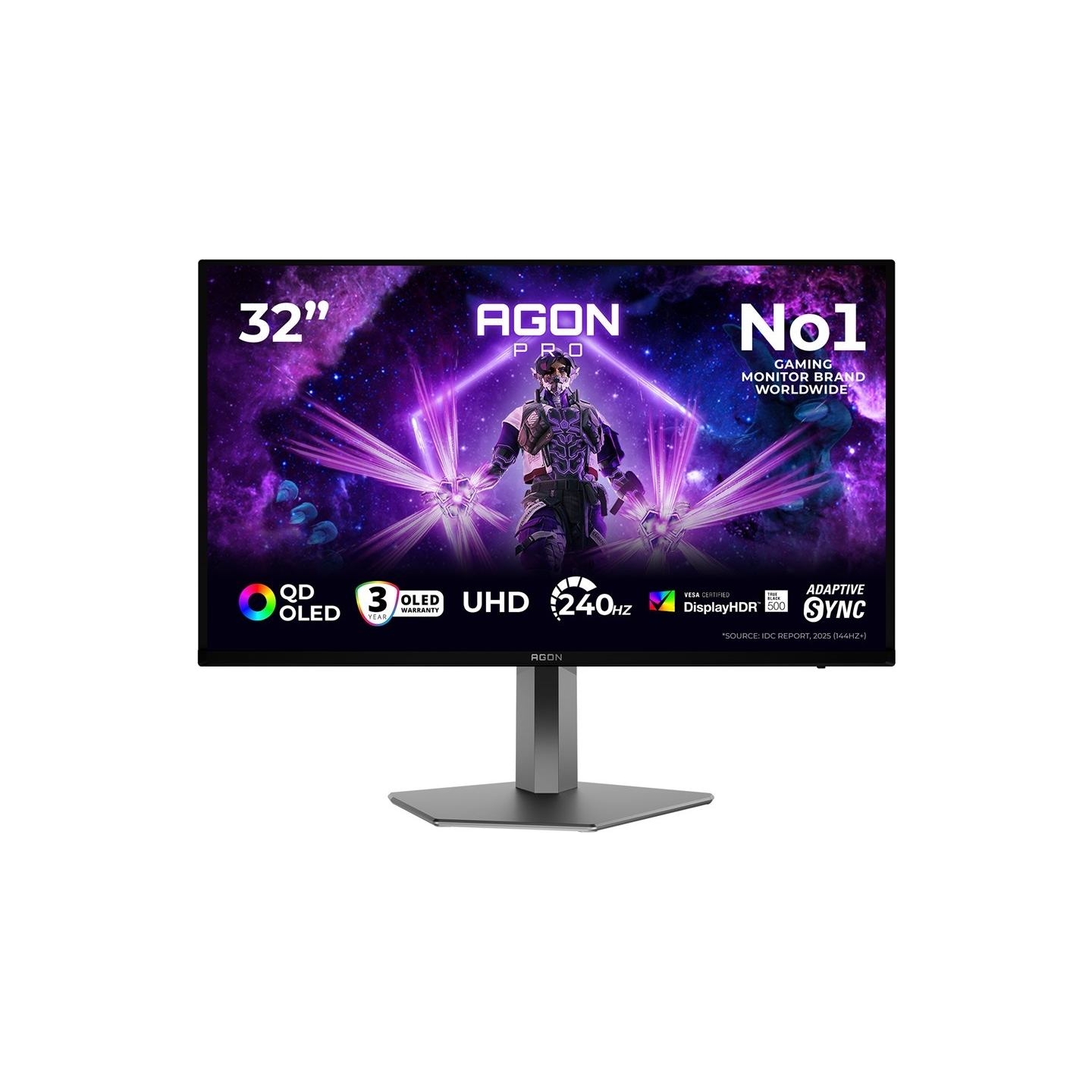 AOC | AG326UZD2 | 32 " | QD-OLED | UHD | 16:9 | 240 Hz | 0.03 ms | 3840 x 2160 pixels | 1000 cd/m² | HDMI ports quantity 1 | Bla