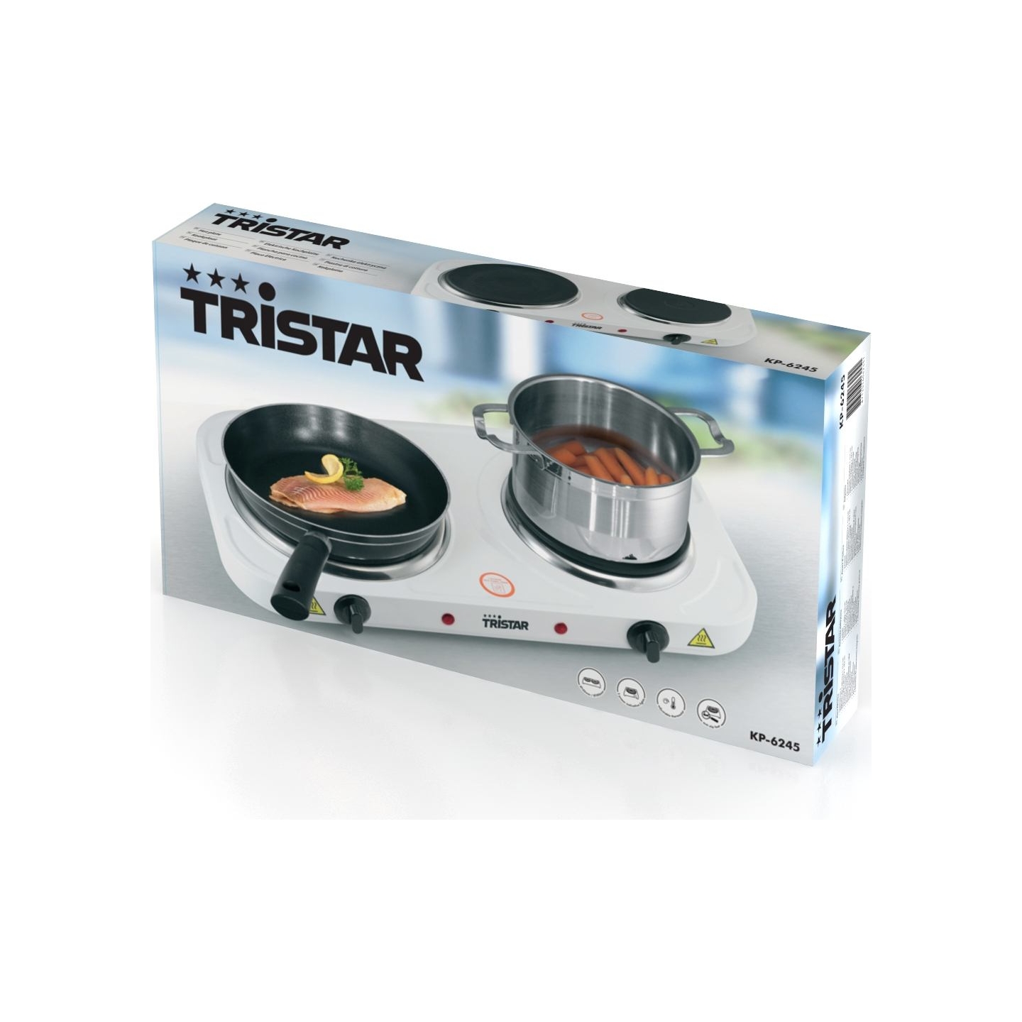 Tristar | Free standing table hob | KP-6245 | Number of burners/cooking zones 2 | Rotary | White | Electric