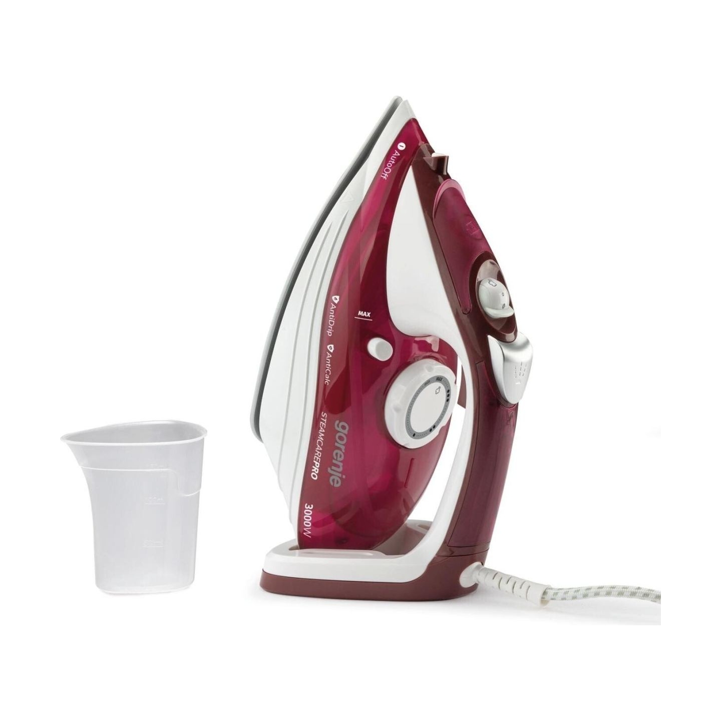 Gorenje | Steam Iron | SIH3000RBC | Steam Iron | 3000 W | Water tank capacity 350 ml | Continuous steam 40 g/min | Steam boost p
