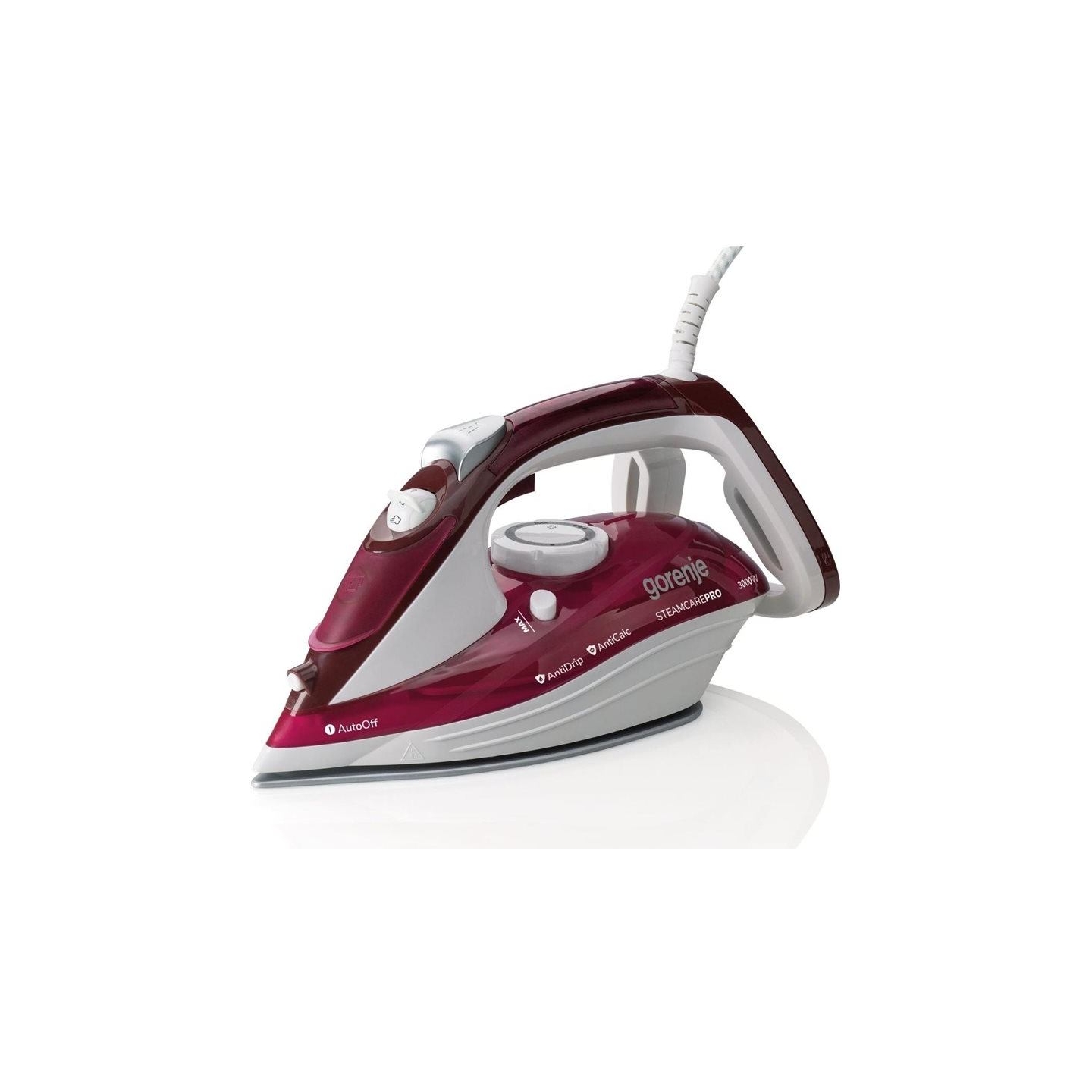 Gorenje | Steam Iron | SIH3000RBC | Steam Iron | 3000 W | Water tank capacity 350 ml | Continuous steam 40 g/min | Steam boost p