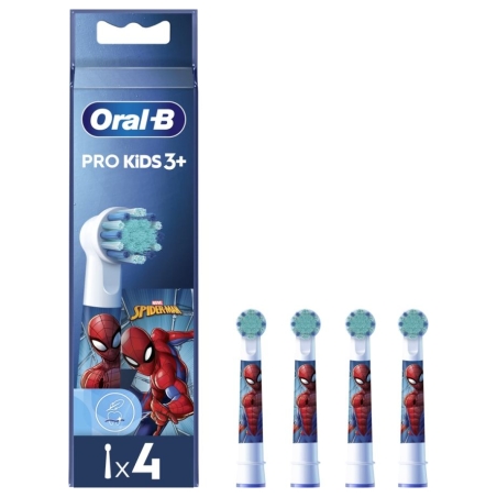 Oral-B Replacement Toothbrush Heads | EB10 4 refill Spiderman | Heads | For kids | Number of brush heads included 4
