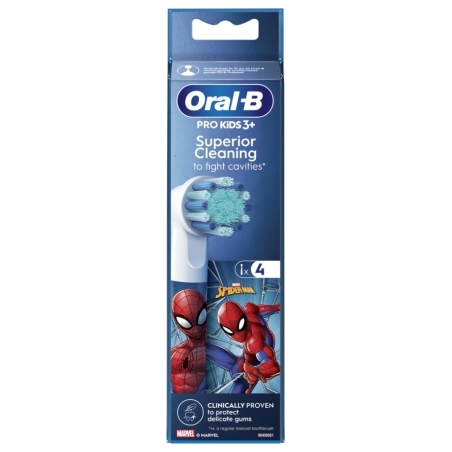 Oral-B Replacement Toothbrush Heads | EB10 4 refill Spiderman | Heads | For kids | Number of brush heads included 4