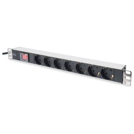Digitus | Aluminum outlet strip with switch | DN-95402 | Sockets quantity 7