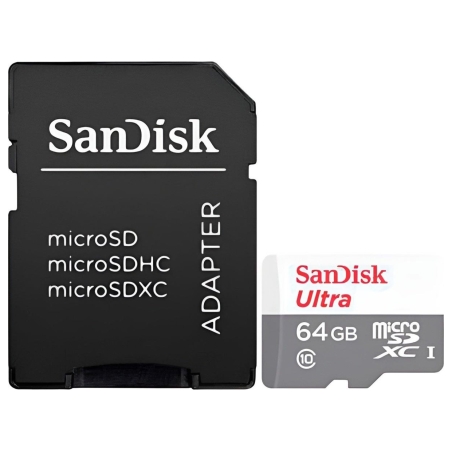 Sandisk Ultra microSDXC 64GB + SD Adapter 100MB/s Class 10 UHS-I