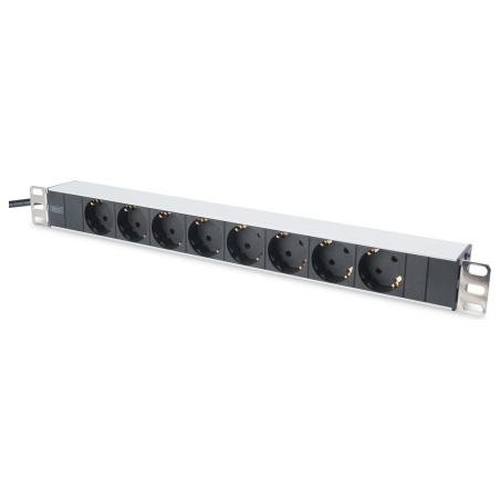Digitus | Aluminum outlet strip with 8 safety outlets | DN-95401 | Sockets quantity 8