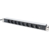 Digitus | Aluminum outlet strip with 8 safety outlets | DN-95401 | Sockets quantity 8