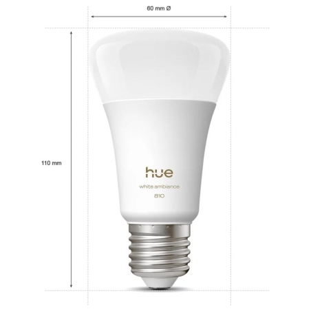 Philips Hue WA 810 A60 3P EU | E27 | 6 W | Warm to cool white light | Bluetooth, Zigbee