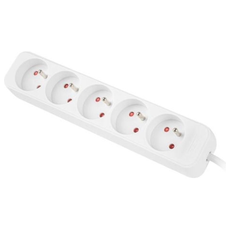 Lanberg Cable Power Strip, 5X French Outlets Quality-Grade Copper, 1.5 m | PS0-05E-0150-W