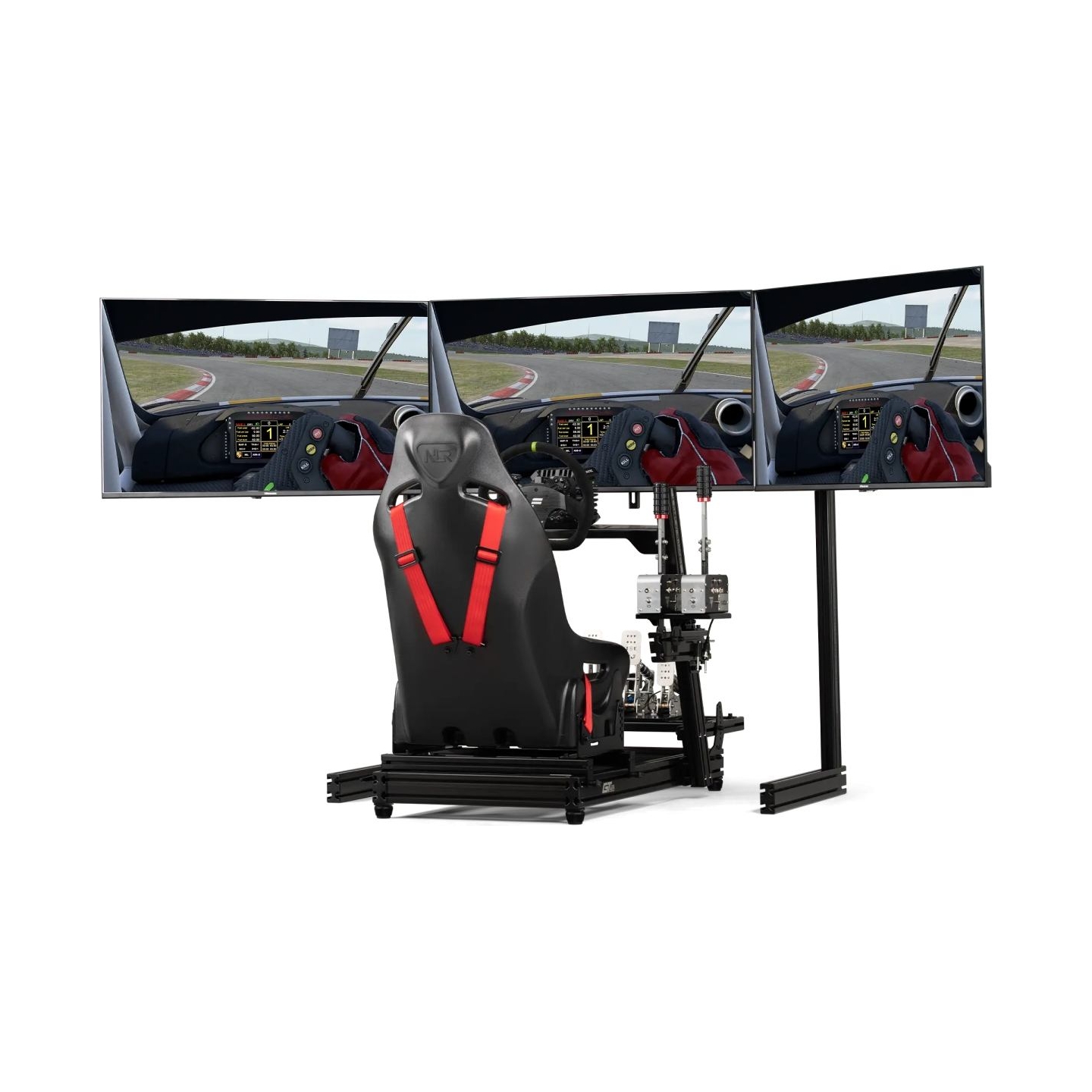 Next Level Racing Floor stand | Tilt | ELITE Free Standing Triple Add-On Monitor Stand | 21-43 " | Black