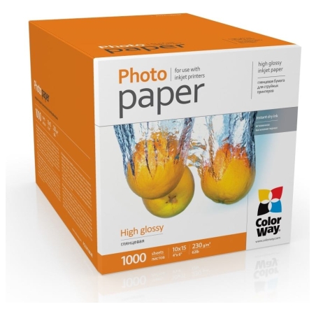Colorway Photo Paper, 1000 sheets | High Glossy | 230 g/m² | 10x15