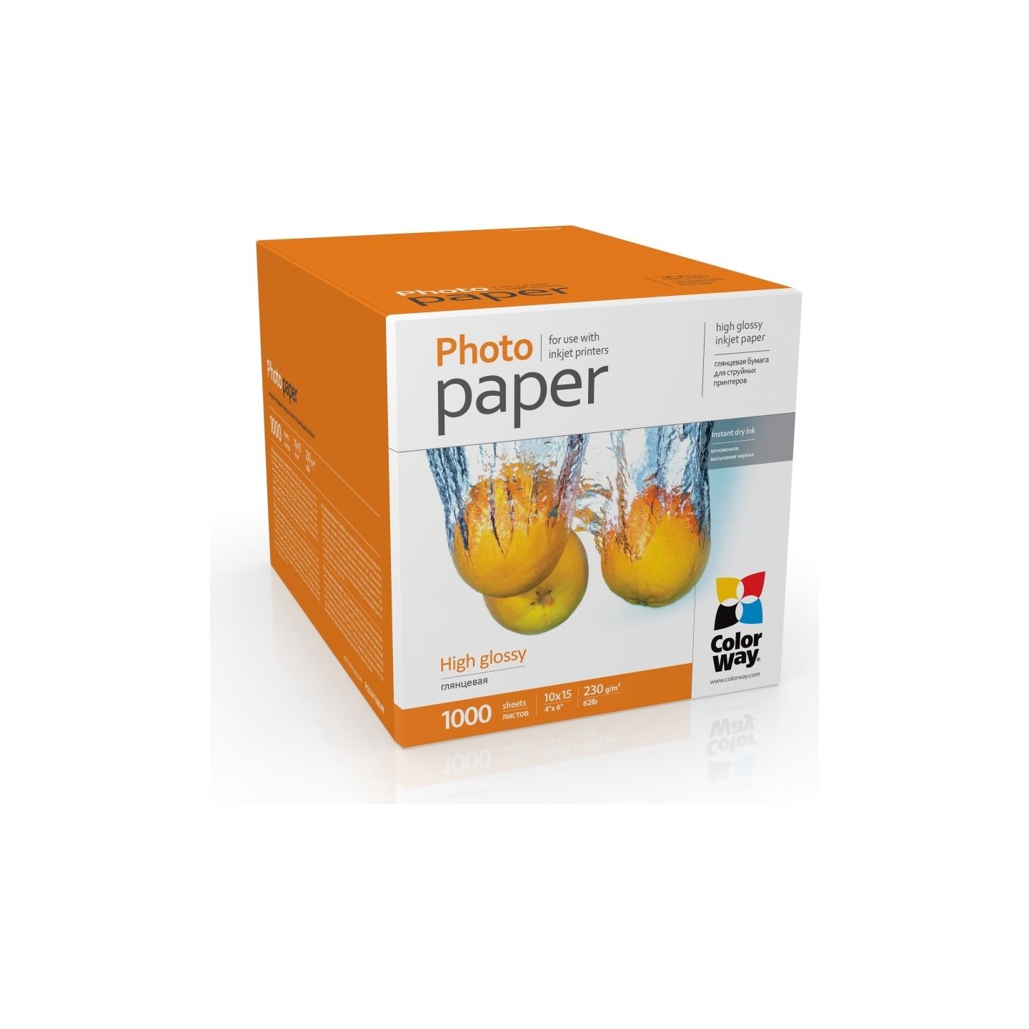 Colorway Photo Paper, 1000 sheets | High Glossy | 230 g/m² | 10x15