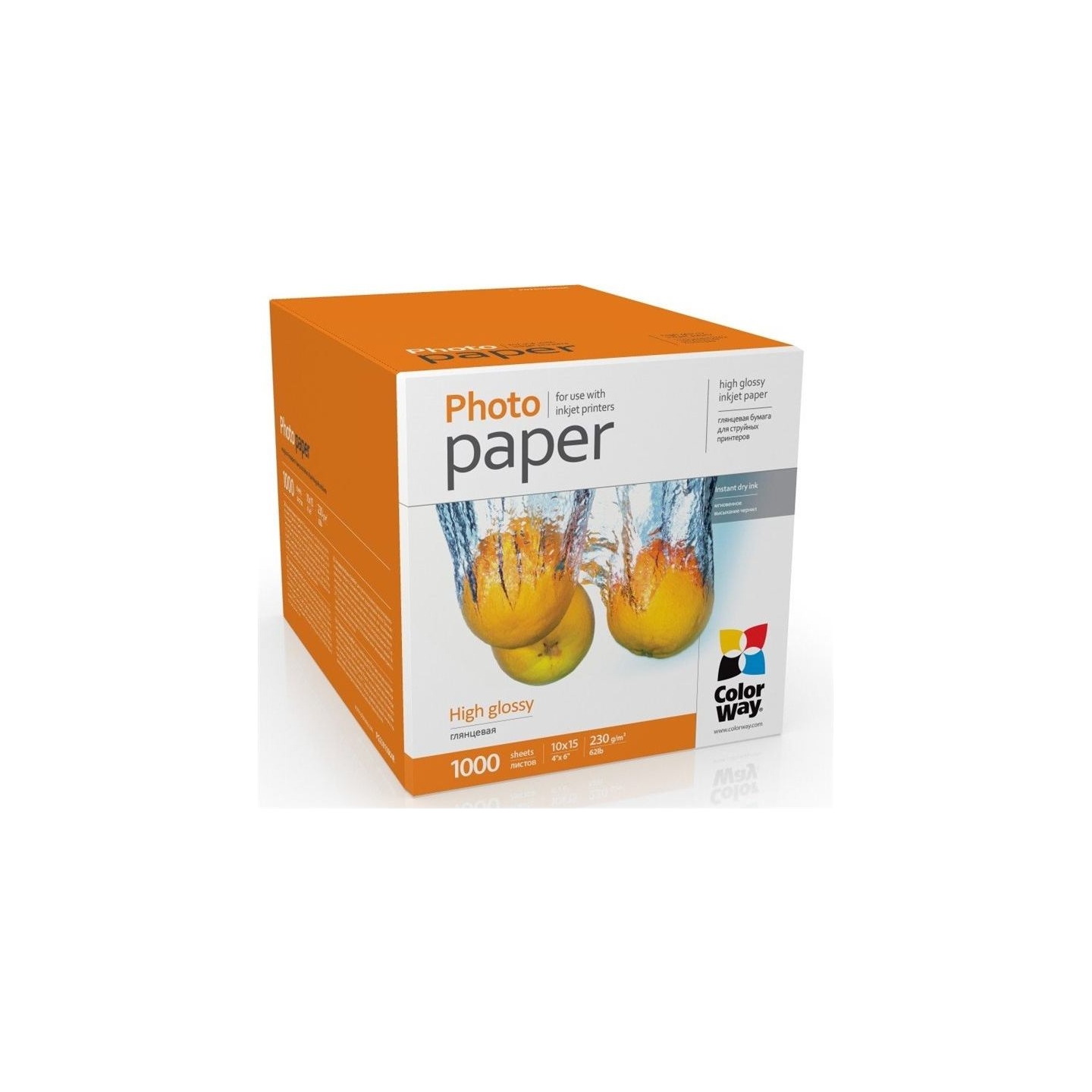 Colorway Photo Paper, 1000 sheets | High Glossy | 230 g/m² | 10x15