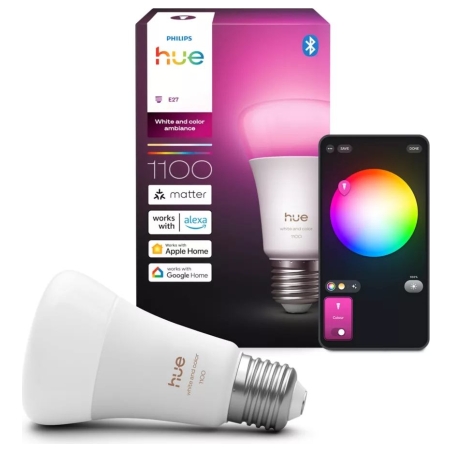 Philips Hue WCA 1100 A60 1P EU | E27 | 8.1 W | White and colour light | Bluetooth and Zigbee