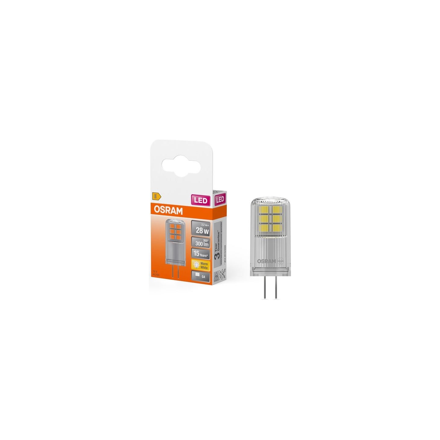 Osram LED PIN 12V Clear 28 Non-dim | G4 | 2.2 W | Warm White