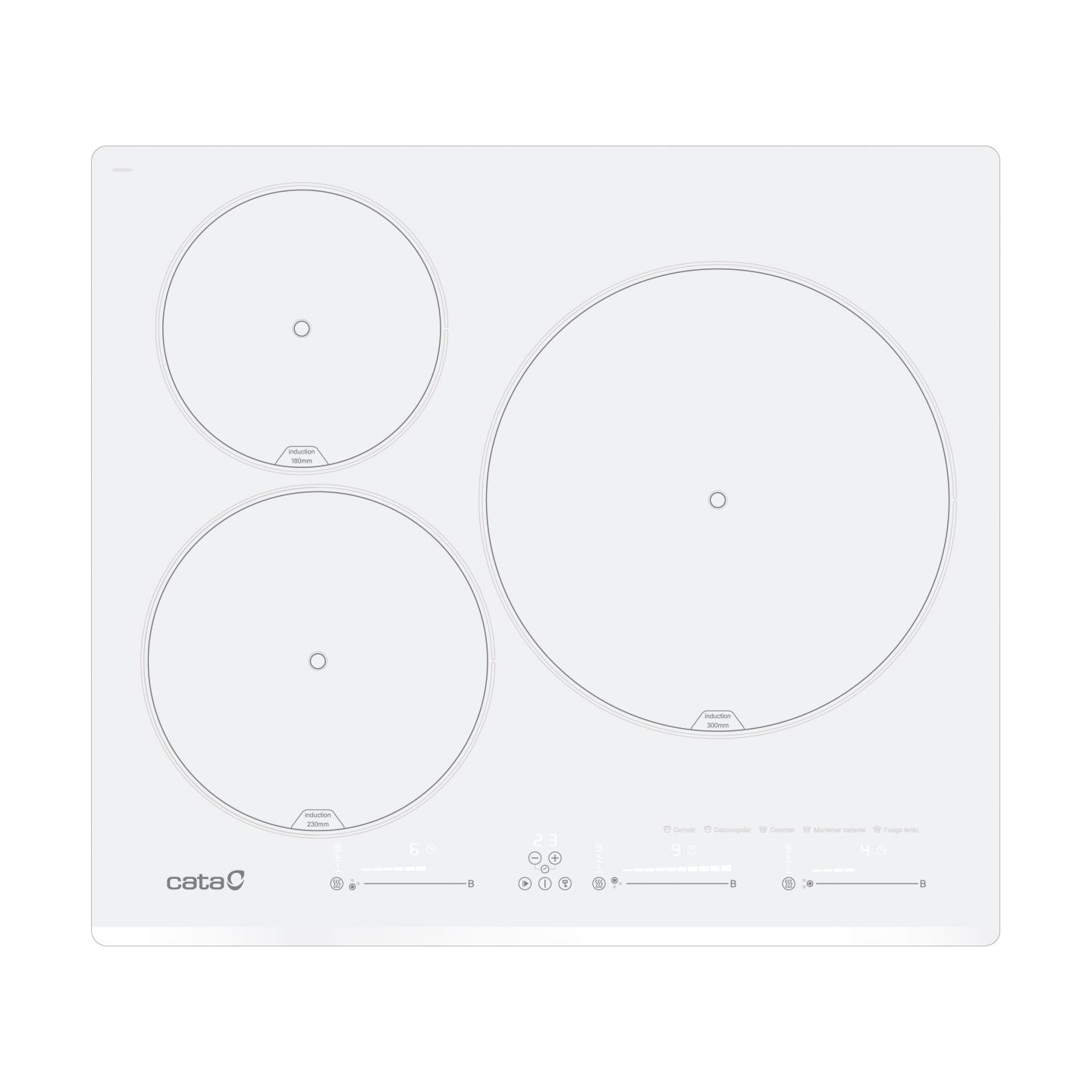 Cata Hob | INSB 6003E2 WH | Induction | Number of burners/cooking zones 3 | Slider touch | White